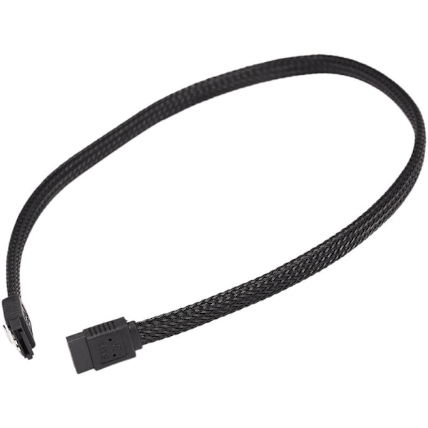 50cm Sata 3.0 III Sata3 7Pin datakabel 6Gb/S SSD-kablar hårddisk datakabel med nylonjacka med hårddisk och nylonjackad version (svart)
