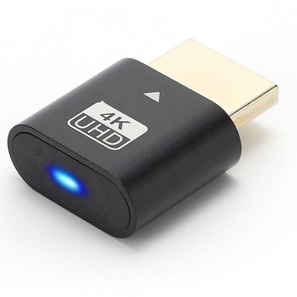 4K Dummy Socket Kompatibel med LED-lys til Grafikkort, PC-tilbehør, Desktop/Laptop Visuel Display Adapter C