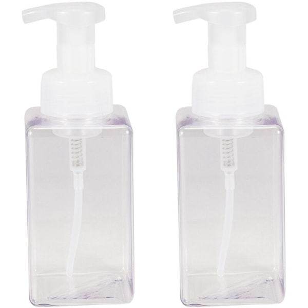 2 Pack Foaming Dispenser 15 Oz Refillable Plastic Hand Liquid Empty Plastic Pump Bottle - Clear 450 Ml