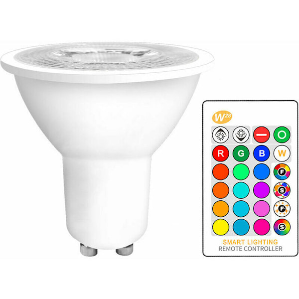 Värillinen LED-lamppu 5w vastaa 50w 500lm lämmin valkoinen 2700k himmennettävä kaukosäätimellä