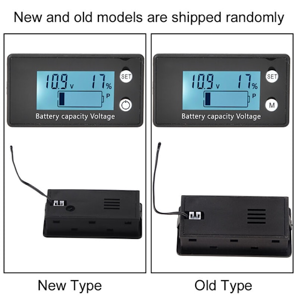 LCD Digital Voltmeter, Handhållen, Batterispänning, Industriverktyg, DC 10-100V ((10-100V) Vit Alarm Temperatur)