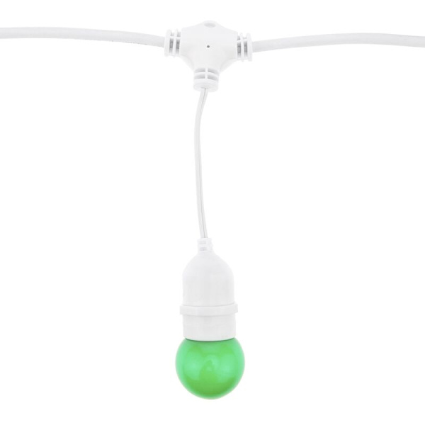 5-lamp utomhusgirlang med E27-sockel IP44 5m utdragbar vit strömkabel
