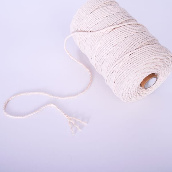 3 mm x 200 m, 100 % bomullstråd, makramégarn, makramérep för stickning DIY väggdekoration växtkruka presentinslagning, beige-