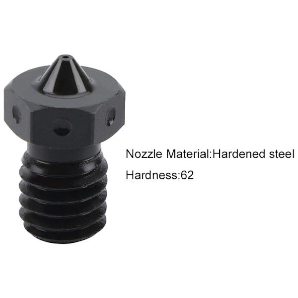 Hærdede stål V6 dyser til højtemperatur 3D-print Pei Peek kulfiber filament til Aero Hotend