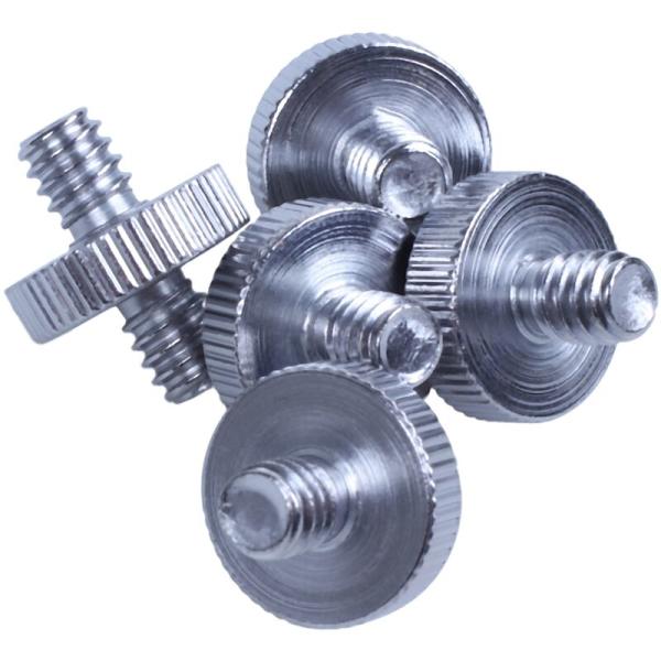 5 stk 1/4 tommers hann til 1/4 tommers hann gjengede adapter for kamerabur / skulderrigg / stativ / studiogrep / belysning / LED-panel /