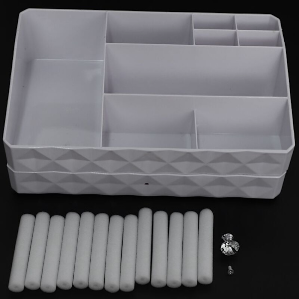 Make Up Organizer Kosmetisk Etui til Skuffer Kosmetisk Organizer Opbevaringsboks Støvtæt Opbevaringsholder Kosmetisk Bordbeholder Hvid