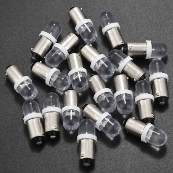 40 st BA9S 1895 Serie H6W 53 57 LED-lampor Bajonett för Bil Karta Ljus 12V Vit