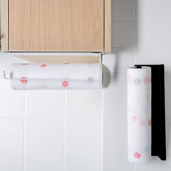 Keittiöpaperiteline Kylpyhuoneen teline WC-pyyheripustin Ripustimet Kotivarasto Paperiteline Organizer Musta