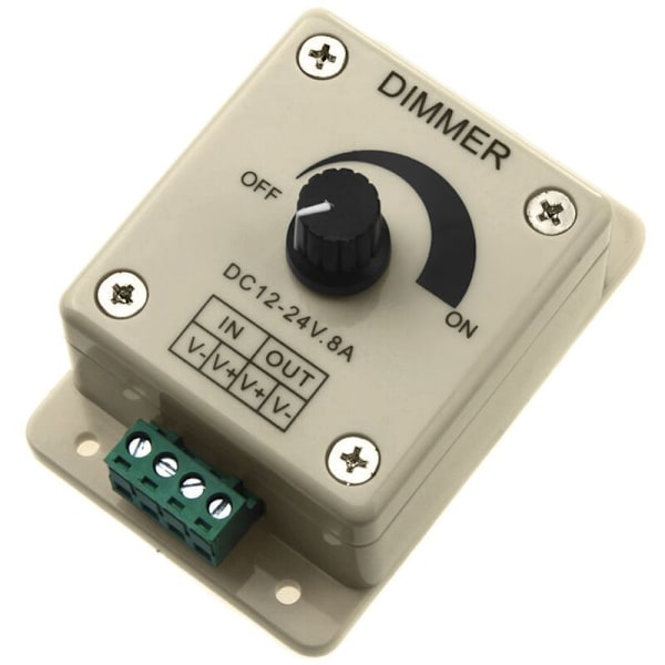 DC 12V-24V LED-dimmer, justerbar enfärgad för 5050 3528 LED-remsa