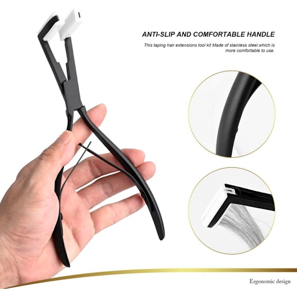 Tape in Hair Extensions Tenger Flat Surface Extensions Rustfritt Stål Tape Sealing Clamp Tenger Verktøy