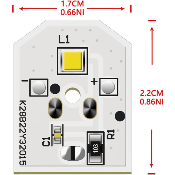 1 kpl WR55X11132 WR55X25754 LED-valo jääkaappiin, korvaa WR55X30602, vain LED-piirilevy ilman kantta