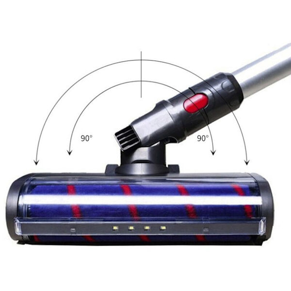Til V7 V8 V10 V11 Støvsugerbørste Universal Dobbelt Række Blød Fløjl Rulle med Gulvhoved Lampe B