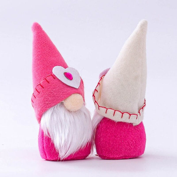 Ystävänpäivän tonttu, Mr. ja Scandinavian Tomte pehmolelukoristeet ystävänpäivään