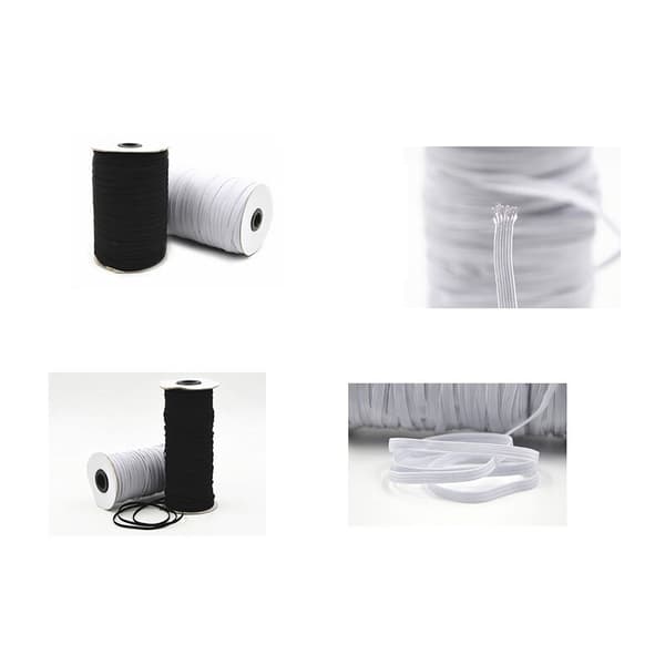 90 meter lång DIY flätad elastisk bandkabel stickning syband, svart, 0,3 centimeter
