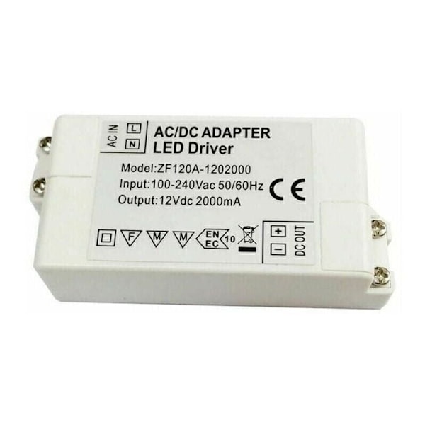 24W 12V Strömförsörjningstransformator - Konstant Spänning LED-drivrutin Konverterare Adapter - för G4, MR11, MR16 LED-remsor och glödlampor
