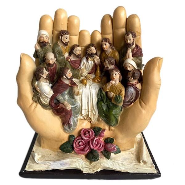 Den sista måltiden Scen Jesus och de 12 lärjungarna Staty Religiös kristen katolsk figur Dekorativ inredning Present-A