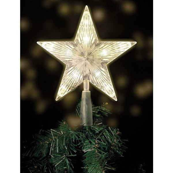 Julgransstjärna med 10 LED-lampor batteridriven - 18 x 22 cm