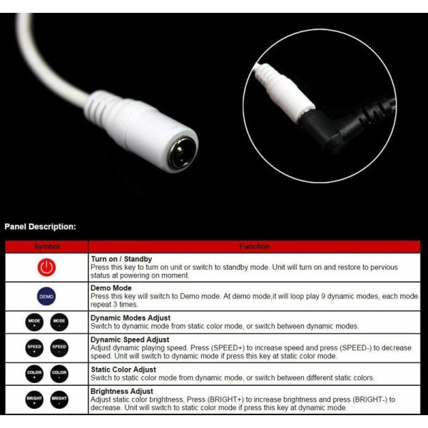 UltraBright RF fjernbetjening 17 taster trådløs fjernbetjening, 5V/12V/24V 12A mini-controller til RGB LED-strip