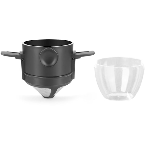 304 Rustfrit Stål Foldbar Kaffe Filter Dobbelt Lag Teleskopisk Dryp-Sikker Kaffe Tragt Filter Papir Kop
