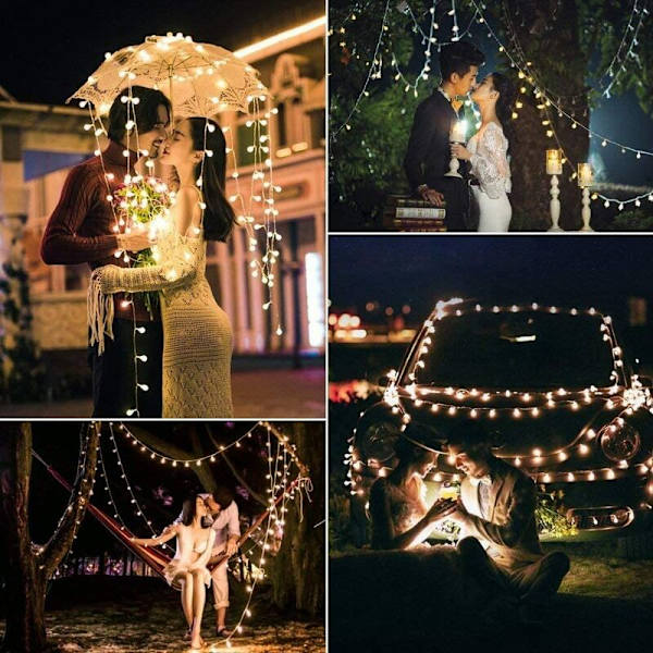 100 LED 8 Moders Pluggbare Utendørs Lyslenker med Fjernkontroll for Soverom, Innendørs, Hage, Jul og Bryllup (Varmt Hvit)