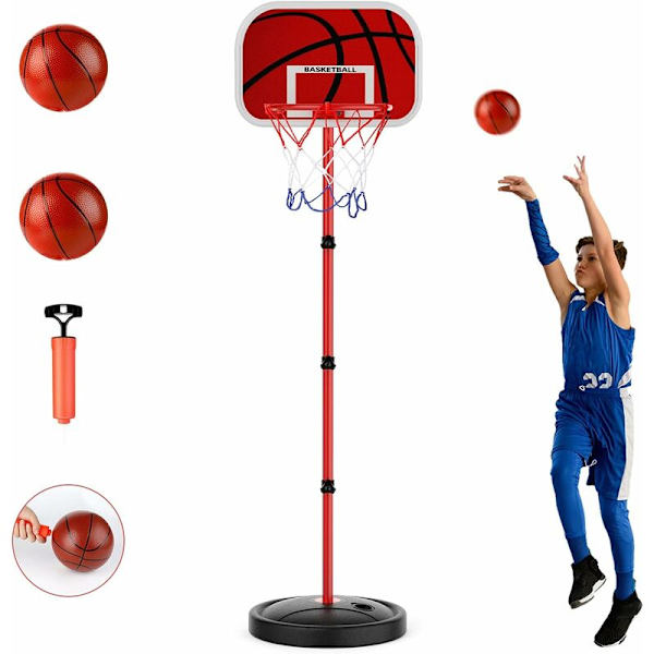 Basketbollställ för barn, 150 cm basketbollställ, höjdjusterbar basketkorg, mål, professionell mini-start för inomhus- och utomhusbruk - Fei Yu