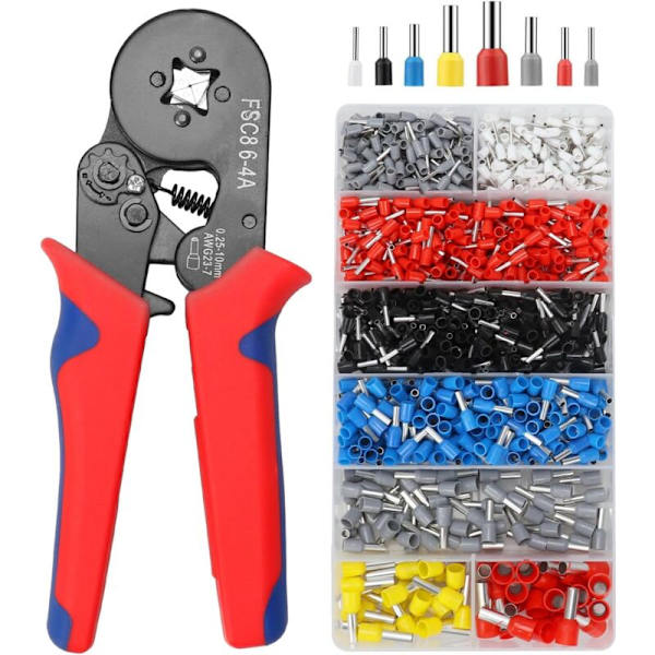 Krympe Tang med 1300 Kabelsko, Krympe Tang til Kabler 0,25-10mm²(AWG 23-7), Krympe Tang Værktøjssæt, Krympe Tang til Elektrisk Installation