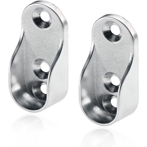 4 st 31,6 x 19,5 MM Garderobsstångs-Stöd, Garderobsstång, Oval Garderobsstångs-Stöd, Nickelförkromad Zink-Legering för Klädstång