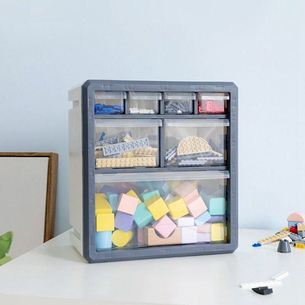Plastik Opbevaringsboks Kosmetisk Organizer Desktop Multi-Layer Skuffe Værktøjer Perle Ringe Makeup Organizer-Hvid Fem Gitter