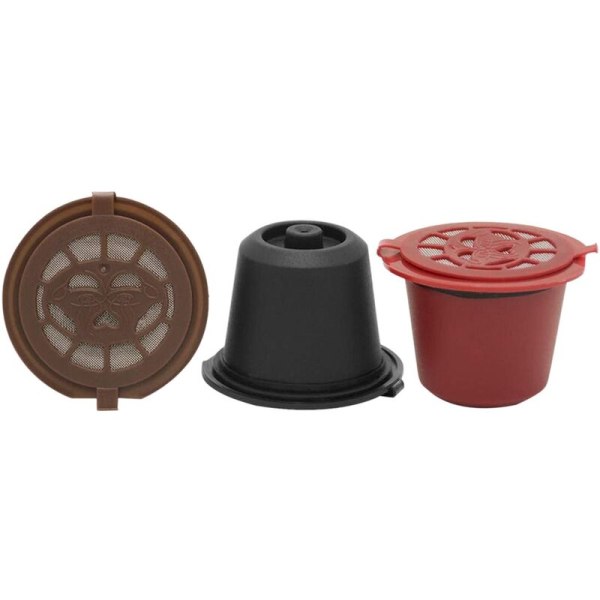 3 stk. Påfyllbare og gjenbrukbare kapsler for kaffemaskin - Gjenbrukbare kapsler for påfyll - Tomme kapsler