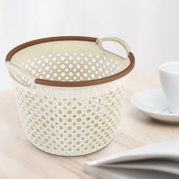2 kpl Beige-sarjan PP-punottu rottinkikori Monitoiminen suihkukori kahvalla