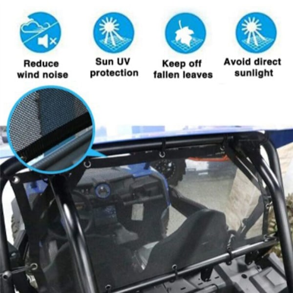 UTV blød bagrude mesh panel solskærm strandartikler til RZR XP Turbo 15-22