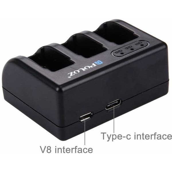 3-kanals batteriladerhub parallell multippel strømadapter for Hero6 / 5 Ahdbt-501
