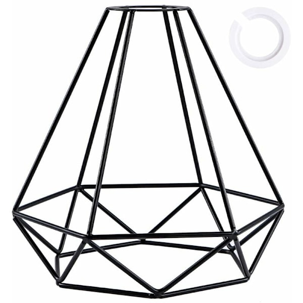 Metallisk Lampskärm Retro Svart Lampskärm för Kök Matrum Sovrum Hall (Svart)