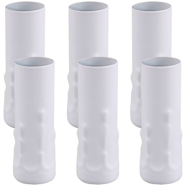 6x Hvide Lysekrone Lysskærme Stikdåser 25mm Dia 80mm Længde--