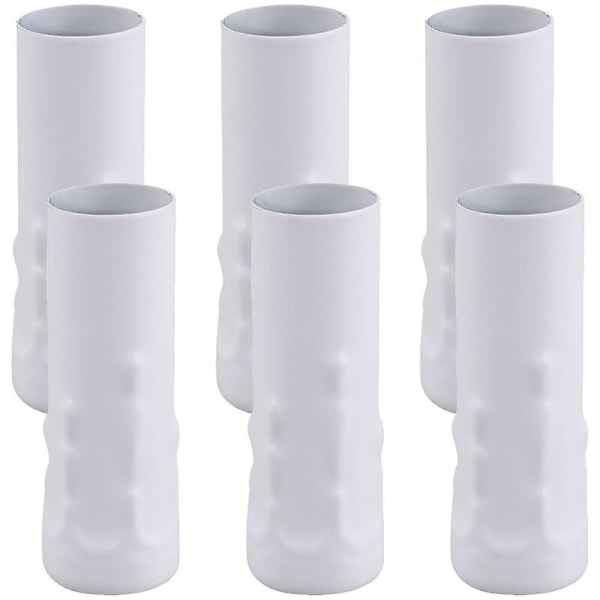6x Hvite Lysekrone Lysdeksel Hylsesokler 25mm Dia 80mm Lengde--