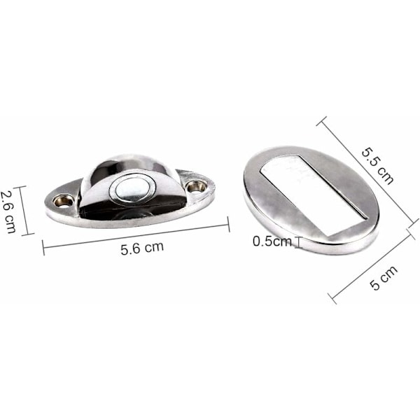 Ruostumattomasta teräksestä valmistettu magneettinen ovisuljin lattiaan 2 kpl Valkoinen