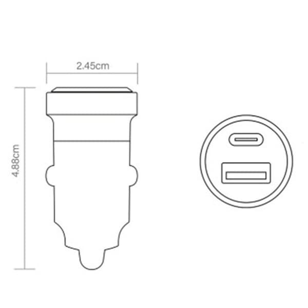 For Bil Lader Pd30W Konvertering Socket Lading med USB En for To