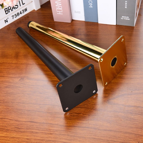 pcs (25cm lige koniske sorte med guld) Sofaben Metalben til møbler Badeværelsesskab TV-skab Bord Hardware Support Ben