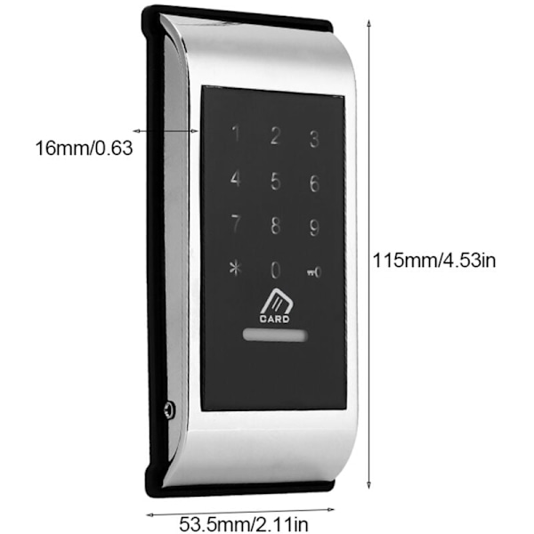 Touch Keypad Access Lock, Digital Electronic Security Locker med lösenord, Kodad Locker (Silver)