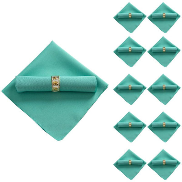 Pakke med 10 Polyester Servietter 48 X 48 Cm til Restaurant, Banket, Middag, Blå