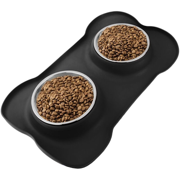 2x1 mat- og vanndispenser på svart base