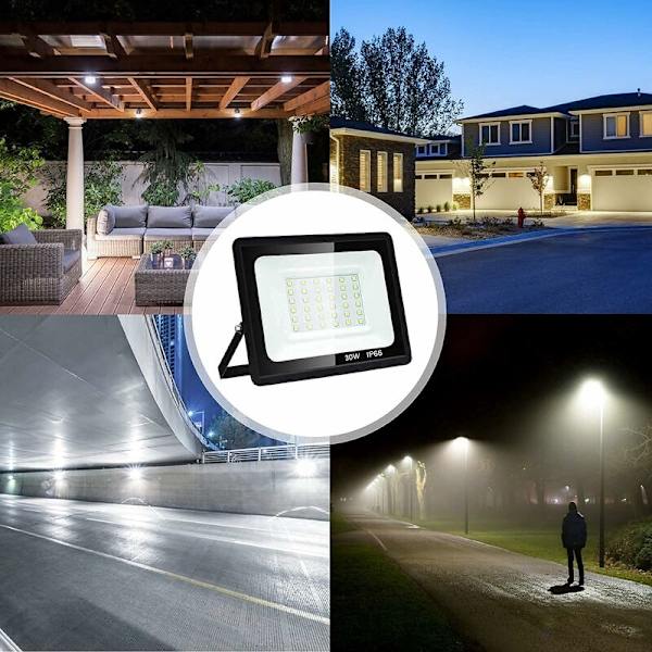 30W Ulkovalaistus LED-valokeila, 6500K Ulkovalaistus Turvavalo, Ulkovalaistus LED-spotit, 2700LM Ulkovalaistus LED-lamppu, IP66 Vedenkestävä Patiolle, Puutarhalle, Ajoradalle