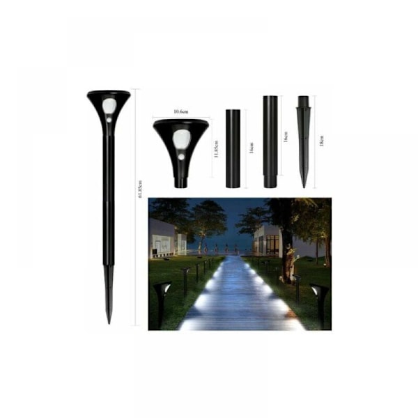 2 Solcelled LED-lamper med bevegelsessensor
