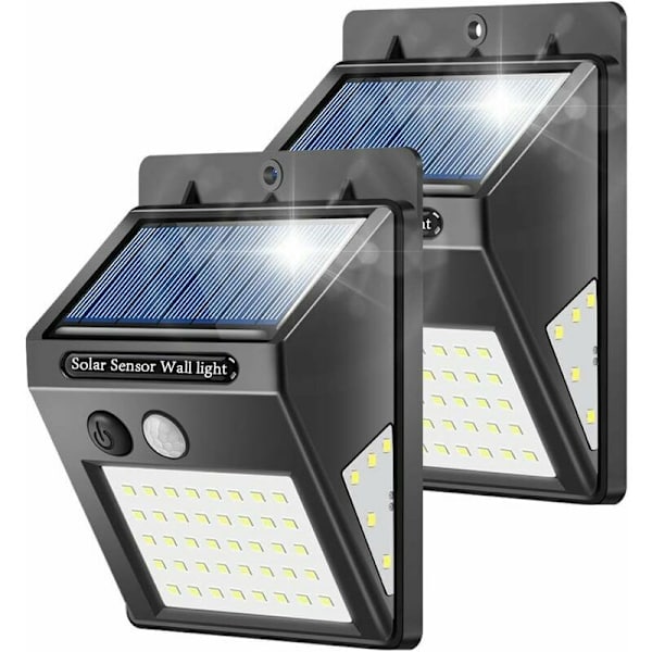 Solcellsdrivna Utomhuslampor, 50 LED Solcellsdrivna Utomhuslampor med Rörelsesensor 270Ḟ Superljus Sollampa, Säkerhetsvägglampa 3 Lägen Vattentät Vägglampa