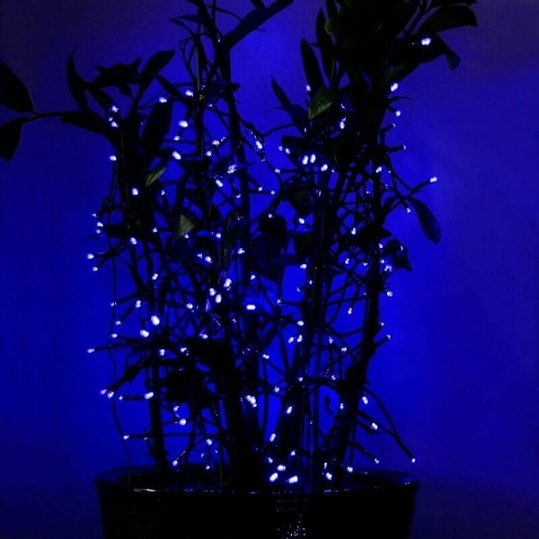 Blå 22M Solcellsdrivna Julgransbelysning 200 LED 8 Ljusuppsättningar Ljusgirlang Perfekt för Fest, Bröllop, Födelsedag och Utomhus Trädgård