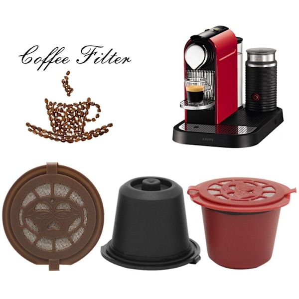 10 stk. Fyllbare gjenbrukbare kaffekapsler Filterkopp Maskin Plastfilter, C