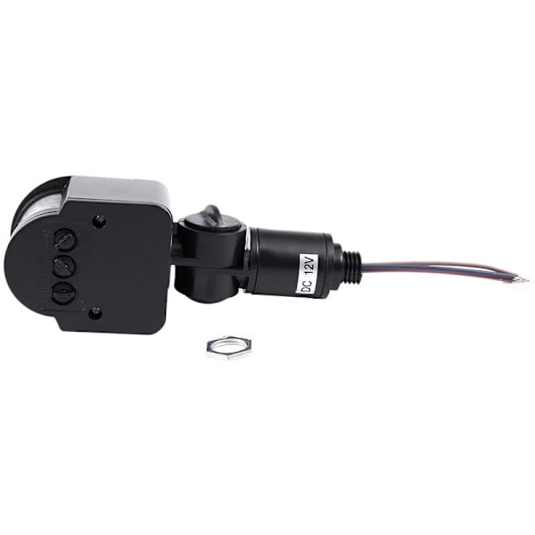 12V DC Utomhus PIR Automatisk Infraröd Rörelsesensor Brytare för LED-lampa, Svart