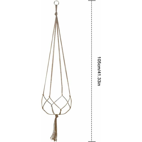 4 st Macrame Växthängare, Bomullsrep Växthängare, Handvävda Blomma Krukställ för Hem Kontor Balkong Trädgård Inomhus och Utomhus Dekoration 105c