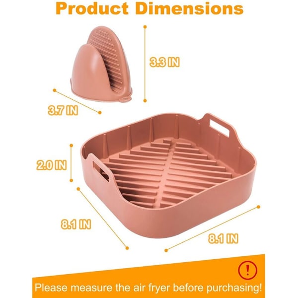 Airfryer silikonepotte med airfryer tilbehør bagekurv pizzatallerken grillpotte køkkenredskaber B