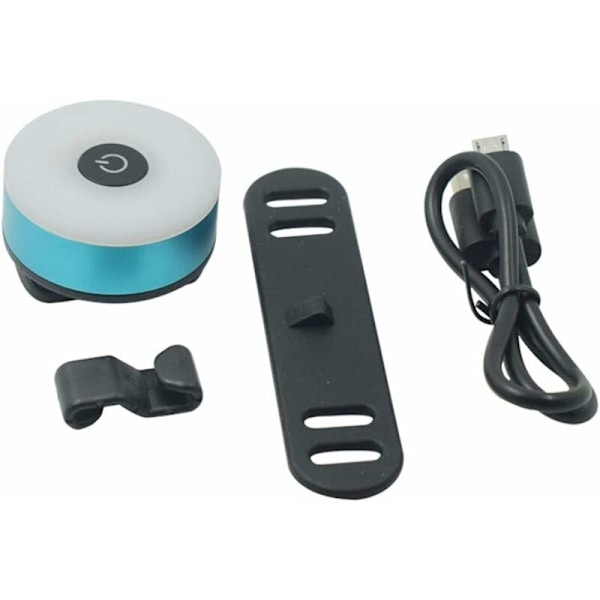 Pyörän Takavalo, USB-Latautuva LED Vedenkestävä Varoitusvalo 5 Tilaa Takavalo Sininen